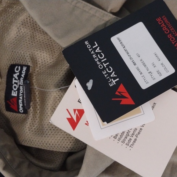 EOTAC 401 Operator Grade Zip-Up Short Sleeved Shirt Color khaki  XXL NWT - Picture 6 of 7